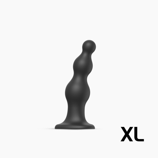 Насадка для страпона с бусинами, чёрная Strap-On-Me Dildo Plug Beads Black, XL