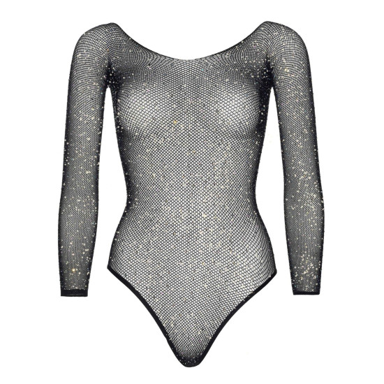 Сетчатое боди со стразами, чёрное Leg Avenue Crystalized Fishnet Bodysuit Black, One Size