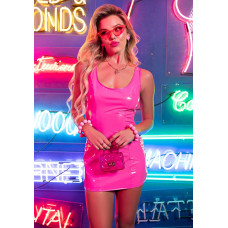 Вінілова міні-сукня, рожева Leg Avenue Pink Vinyl Mini Dress, L