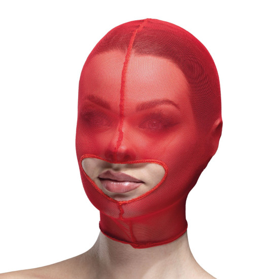 Маска-сетка с открытым ртом, красная Feral Feelings Hood Mask Red