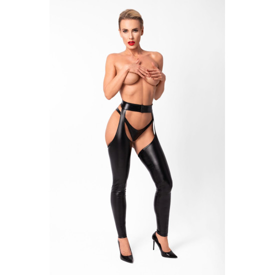 Легінси з відкритими стегнами, мокрий ефект Noir Handmade F323 Rebel Wetlook Chaps, S
