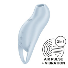 Вакуумный клиторальный стимулятор с вибрацией, синий Satisfyer Pocket Pro 1 Blue