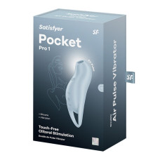 Вакуумный клиторальный стимулятор с вибрацией, синий Satisfyer Pocket Pro 1 Blue