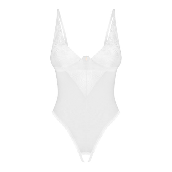 Боди с доступом, лиф с мягкой чашкой, высокие трусики Obsessive Alissium Crotchless Teddy, XS/S