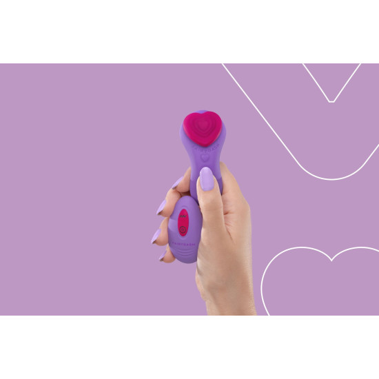 Вібратор у трусики на магніті, пульт ДК, фіолетовий FairyGasm HeartGem Violet