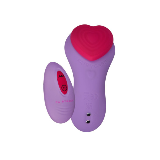 Вібратор у трусики на магніті, пульт ДК, фіолетовий FairyGasm HeartGem Violet