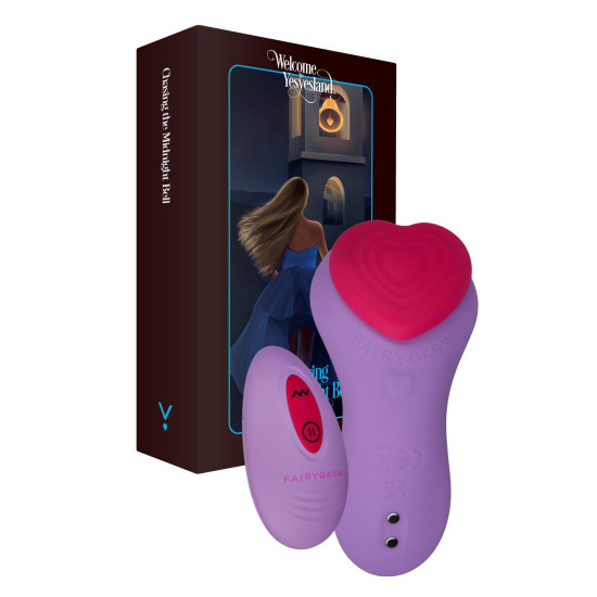 Вібратор у трусики на магніті, пульт ДК, фіолетовий FairyGasm HeartGem Violet