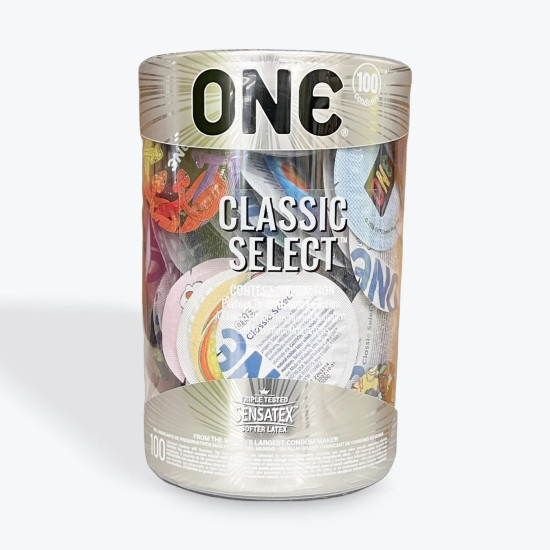 Набір презервативів, мегапак тюб ONE Classic Select - Contest Collection, 100 шт.