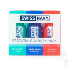 Набор смазок (на водной основе, на силиконовой основе и очиститель) Swiss Navy Essentials Variety Pack, 3 х 30 ml