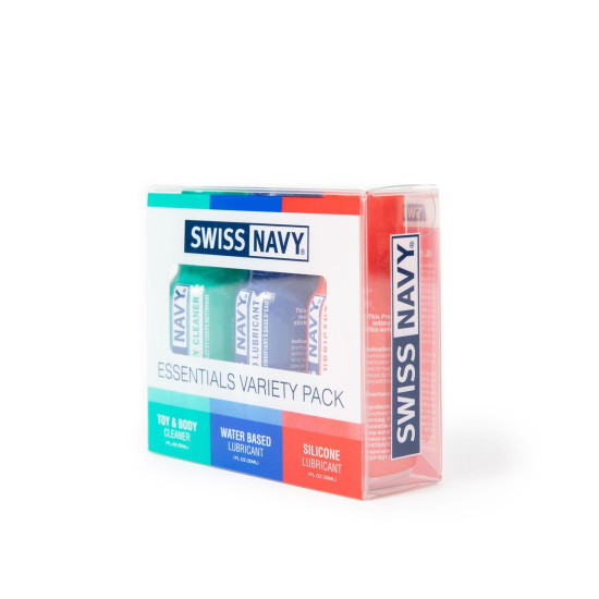 Набор смазок (на водной основе, на силиконовой основе и очиститель) Swiss Navy Essentials Variety Pack, 3 х 30 ml