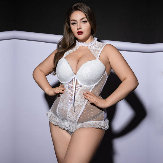 Корсет, белый JSY P61132 White, Plus Size