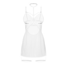 Соблазнительный бэби-долл с кружевами, белый Obsessive Arrowel Chemise White, S/M