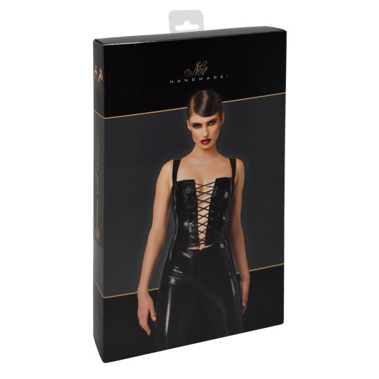 Корсет з ПВХ Noir Handmade F379 Dominae Frontbind PVC Corset Top, L