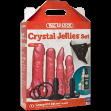 Набір для страпона (ремінь, насадка) пом'ята упаковка Doc Johnson Vac-U-Lock Crystal Jellies Set