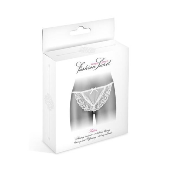 Трусики-стринги с жемчужной ниткой, белые Fashion Secret KATIA White