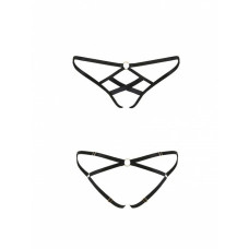 Трусики из стреп, черные Passion Exclusive Nicky Thong Black, XXL/XXXL