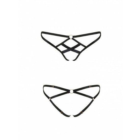 Трусики зі стреп, чорні Passion Exclusive Nicky Thong Black, XXL/XXXL