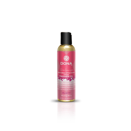 Массажное масло с феромонами, афродизиаками и ароматом ягод Dona Massage Oil Flirty Blushing Berry, 110 ml