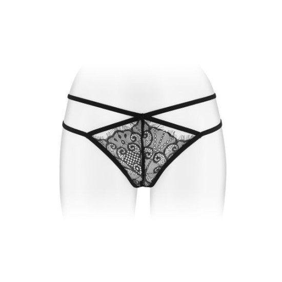 Трусики-стринги черного цвета с двухсторонней линией бедра Fashion Secret MYLENE