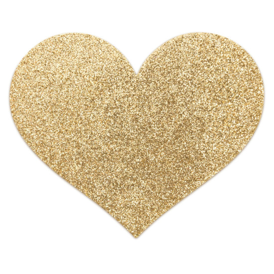 Наклейки на соски у вигляді сердечок, золотисті Bijoux Indiscrets Flash Heart Gold