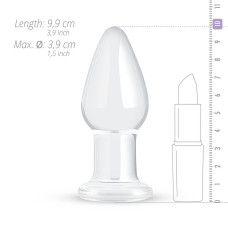 Скляна анальна пробка, довжина 9,9 см, діаметр 3,9 см, прозора Gildo Glass Buttplug No. 24