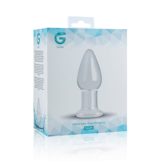 Скляна анальна пробка, довжина 9,9 см, діаметр 3,9 см, прозора Gildo Glass Buttplug No. 24