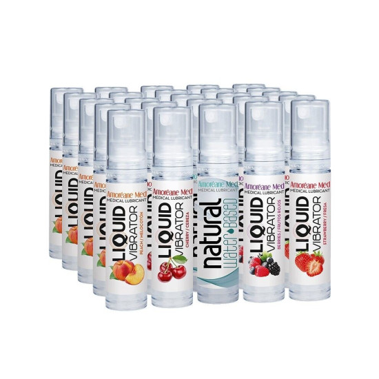 Набор лубрикантов с эффектом жидкого вибратора Amoreane Med Liquid Vibrator Set, 5x10 ml