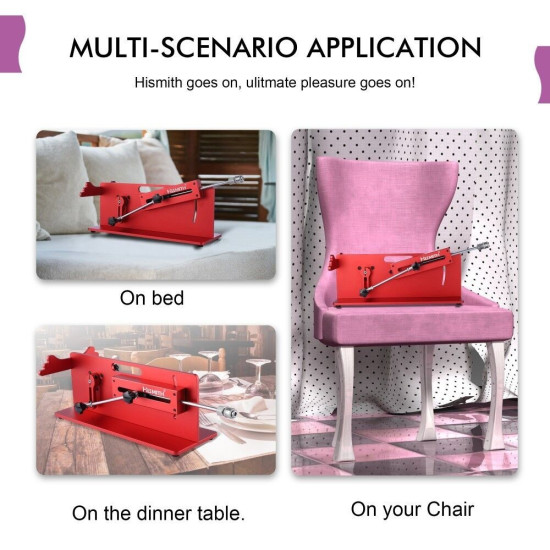 Смарт секс-машина, настільна версія, червона Hismith Table Top 2.0 Pro APP Red