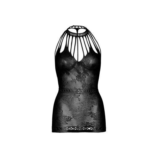Ажурное платье-сетка с вырезами, черное Leg Avenue Lace Mini Dress with Cut-Outs Black, One Size