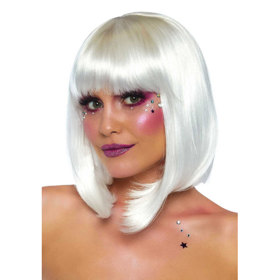 Коротка перука, що світиться в темряві, перлинна біла, 33 см Leg Avenue Pearl Short Natural Bob Wig, White