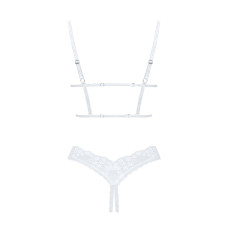 Эротический комплект с открытой грудью и доступом, черный Obsessive Heavenly 2-Pcs Cupless Set Black, XL/2XL
