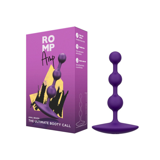 Силиконовые анальные бусы, макс. диаметр 2,6 см Romp Amp Dark Purple