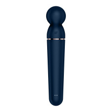 Потужний бездротовий вібромасажер, синьо-золотий Satisfyer Planet Wand-er Blue/Rosegold