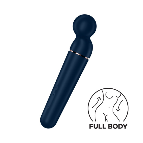 Мощный беспроводной вибромассажер, сине-золотой Satisfyer Planet Wand-er Blue/Rosegold