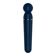 Потужний бездротовий вібромасажер, синьо-золотий Satisfyer Planet Wand-er Blue/Rosegold