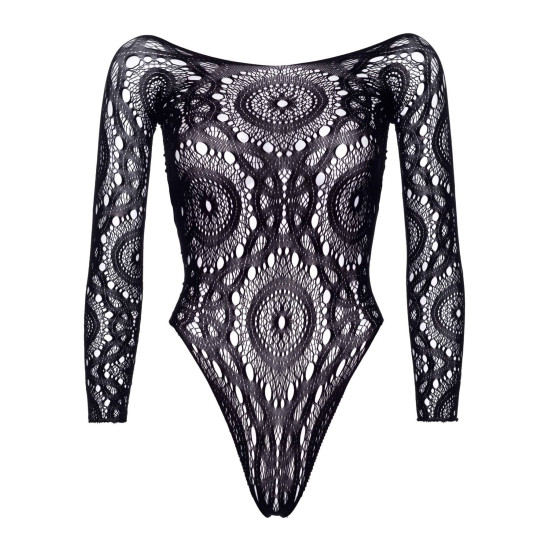 Эротическое боди-бодистокинг, чёрное Leg Avenue Snap Crotch Thong Back Teddy Black, S/M