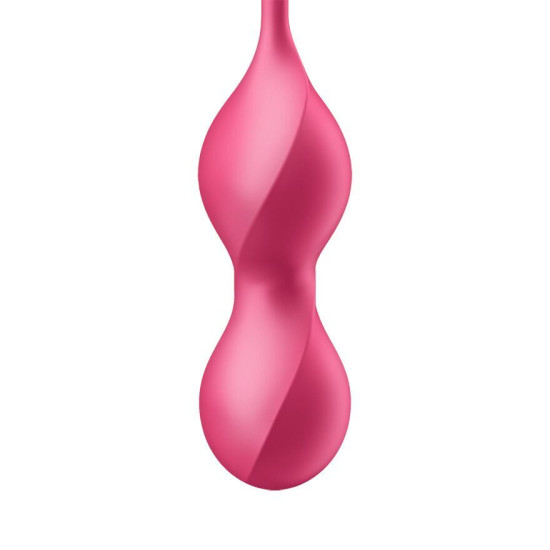 Вагинальные смарт-шарики с вибрацией, 86 г, пульт ДУ, красные Satisfyer Love Birds 2 Connect App Red