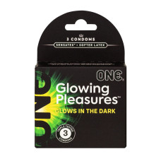 Презервативи в картонній коробці ONE Glowing Pleasures, 3 шт.