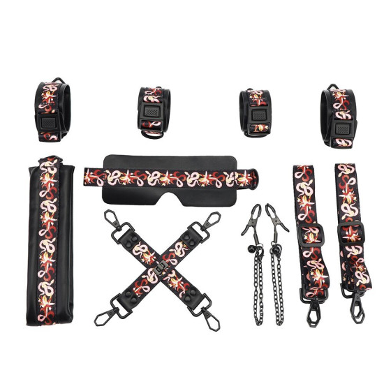 БДСМ-набір «Квітучий змій», 7 предметів Lockink The Flowering Serpent Bondage Set 7pcs