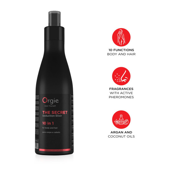 Лосьон с феромонами для тела и волос Orgie The Secret Seduction Elixir 10 in 1, 200 ml