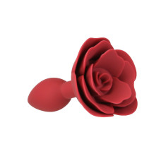 Силиконовая анальная пробка с розой Lux Active Red Rose Silicone Anal Plug