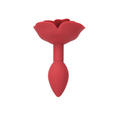 Силіконова анальна пробка з трояндою Lux Active Red Rose Silicone Anal Plug