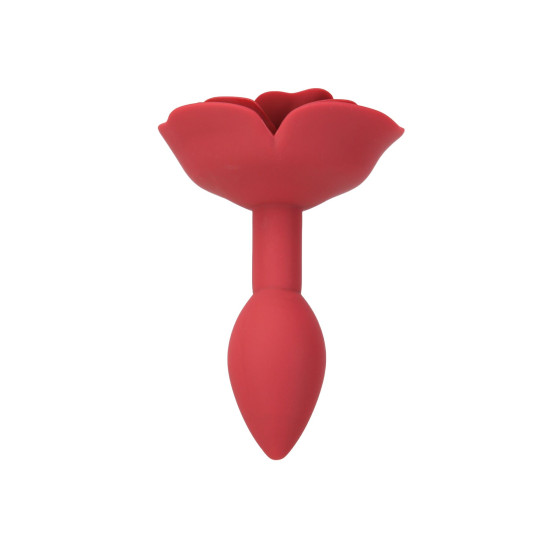 Силиконовая анальная пробка с розой Lux Active Red Rose Silicone Anal Plug