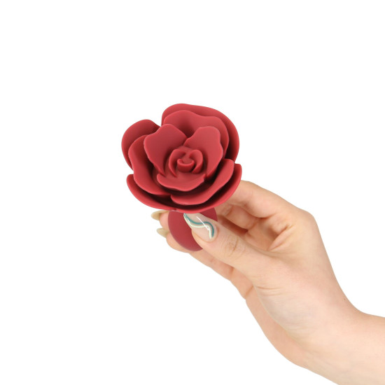 Силиконовая анальная пробка с розой Lux Active Red Rose Silicone Anal Plug