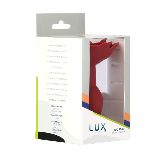 Силиконовая анальная пробка с розой Lux Active Red Rose Silicone Anal Plug