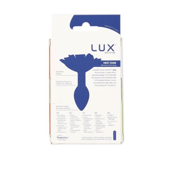 Силиконовая анальная пробка с розой Lux Active Red Rose Silicone Anal Plug
