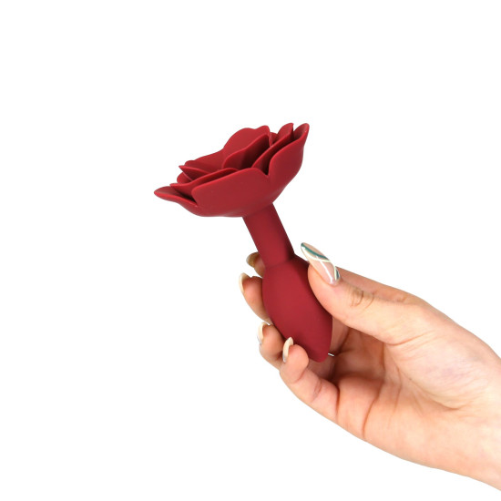 Силиконовая анальная пробка с розой Lux Active Red Rose Silicone Anal Plug