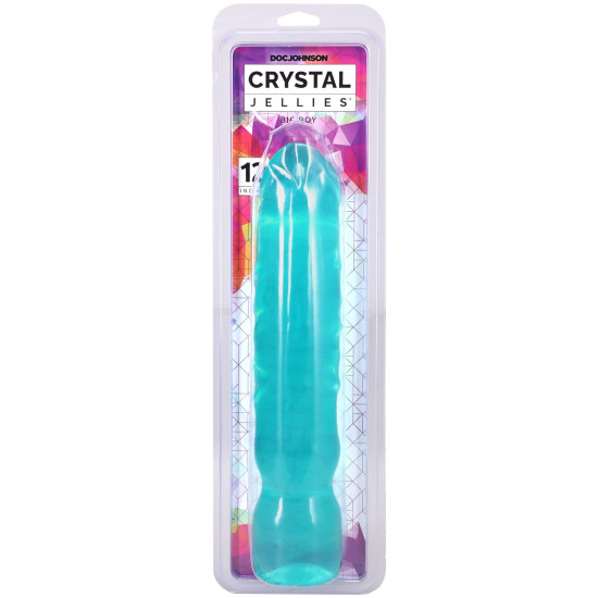 Фалоімітатор, довжина 30.5 см, бірюзовий Doc Johnson Crystal Jellies - 12 Inch Big Boy - Teal