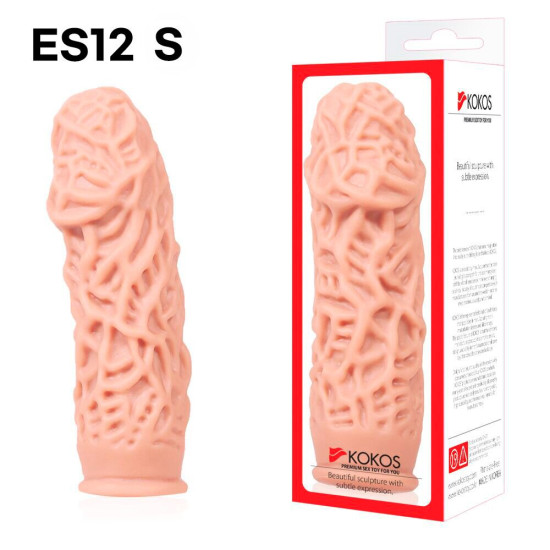 Утолщающая насадка на член, со стимулирующим рельефом Kokos Extreme Sleeve ES.12, S