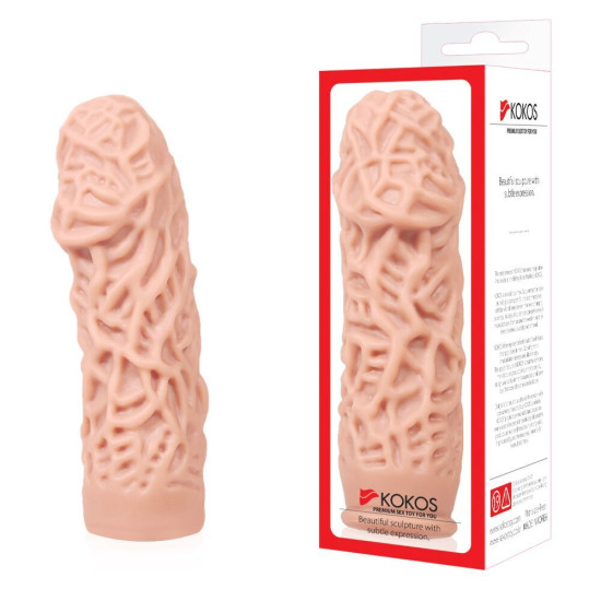 Утолщающая насадка на член, со стимулирующим рельефом Kokos Extreme Sleeve ES.12, S